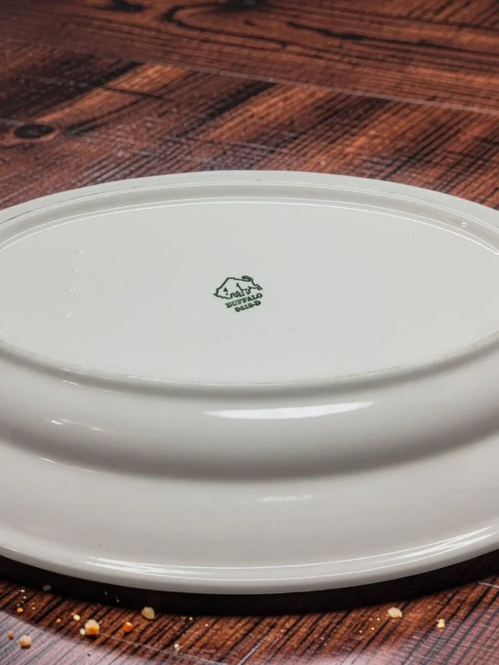 vintage 1980s onieda buffalo china cream white stoneware serving platter